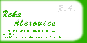 reka alexovics business card